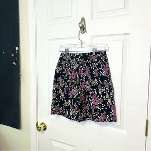 ✧･ﾟloft purple floral mini skirt